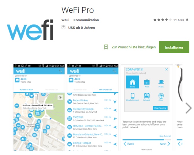 WeFi: поиск приложения для бесплатного интернета